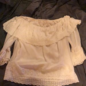 White off the shoulder shirt
